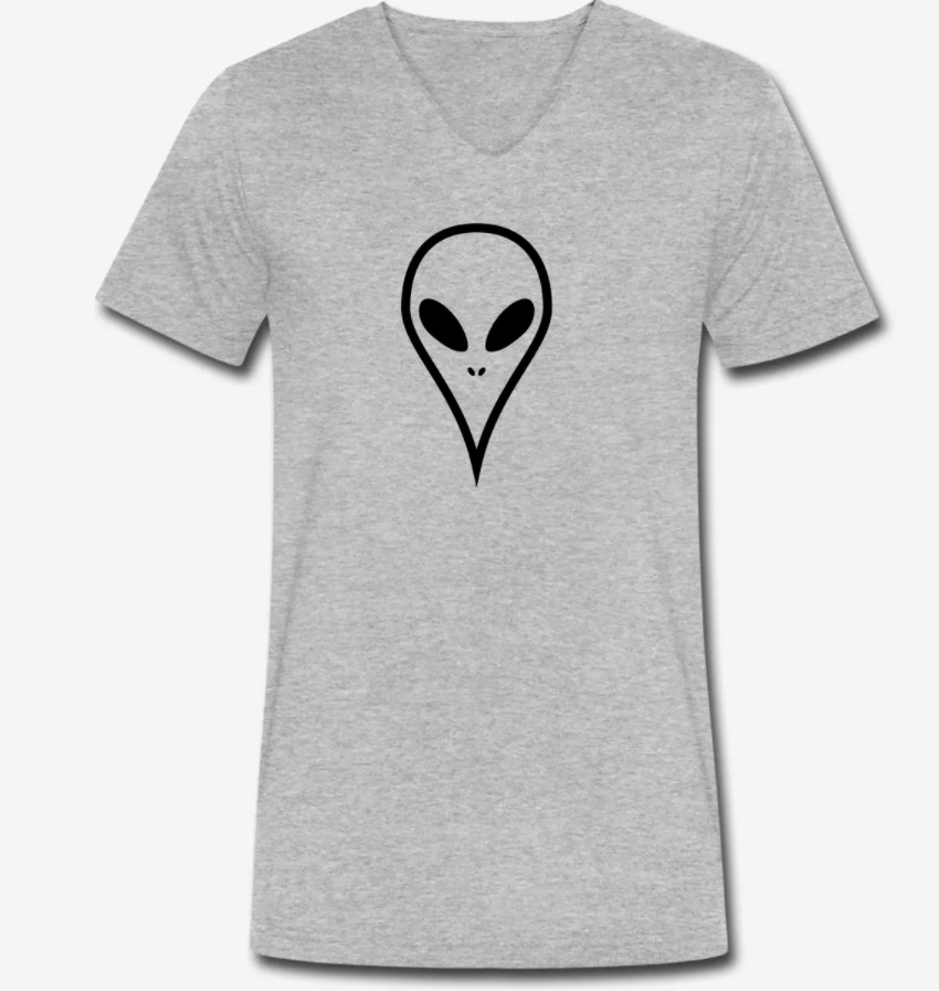 Graues T-Shirt mit Alien Shop