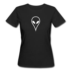 Alien Kopf schwarzes Shirt Bio für Frauen
