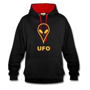 UFO Hoodie für Männer Schwarz Rot