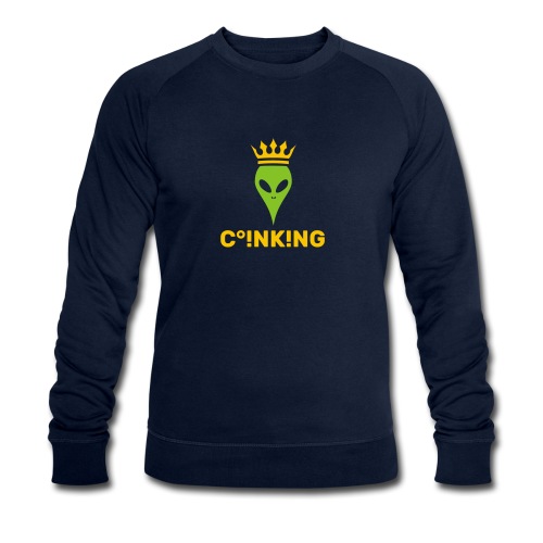 Coin King Alien - Stock Exchange, Crypto Coins Blockchain - Alien Head with Crown - Men & Women, Girls & Boys, Hoodie, Unisex, Top, T-Shirt, Mousepad, Shirt, Cryptocurrency, Stocks, Investing, Trading, Shares, Mens Organic Sweatshirt