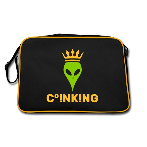 Coin King Alien - Stock Exchange, Crypto Coins Blockchain - Alien Head with Crown - Men & Women, Girls & Boys, Hoodie, Unisex, Top, T-Shirt, Mousepad, Shirt, Cryptocurrency, Stocks, Investing, Trading, Shares, Bag, Cool Retro Sport Bags