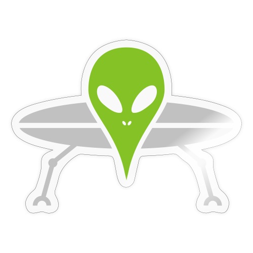 Entdecke das einzigartige "UFO mit Alienkopf"-Design für Kleidung und Zubehör.