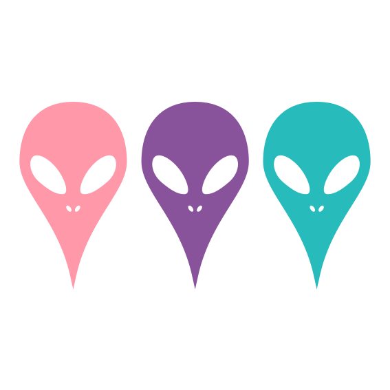 Alien T-Shirt kaufen im Shop Motive und Charaktere Designs Styles drei Alien-Köpfe